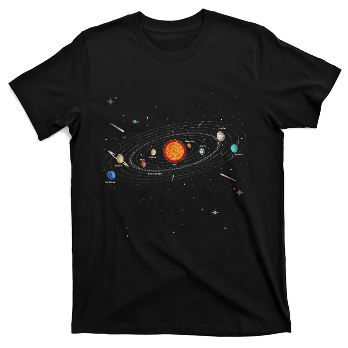 Solar System  Planets & Orbit Educational Astrology T-Shirt