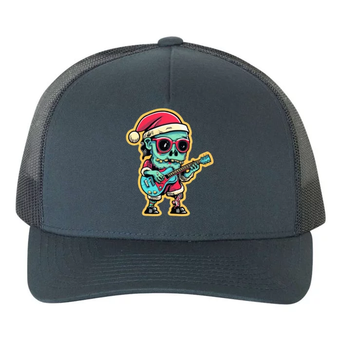 Santa Skeleton Play Guitar Guy Rocker Cute Gift Yupoong Adult 5-Panel Trucker Hat