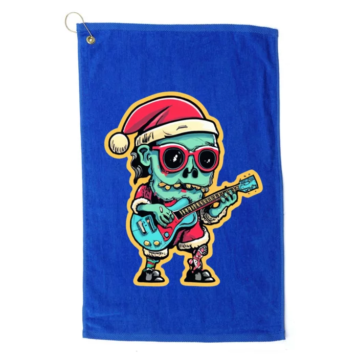 Santa Skeleton Play Guitar Guy Rocker Cute Gift Platinum Collection Golf Towel