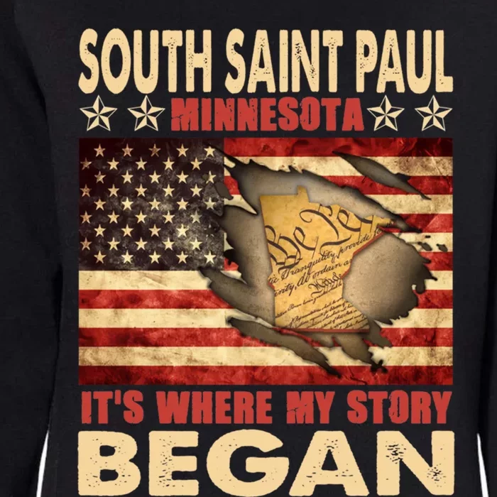 South Saint Paul Minnesota Usa Flag 4th Of July Gift Womens California Wash Sweatshirt