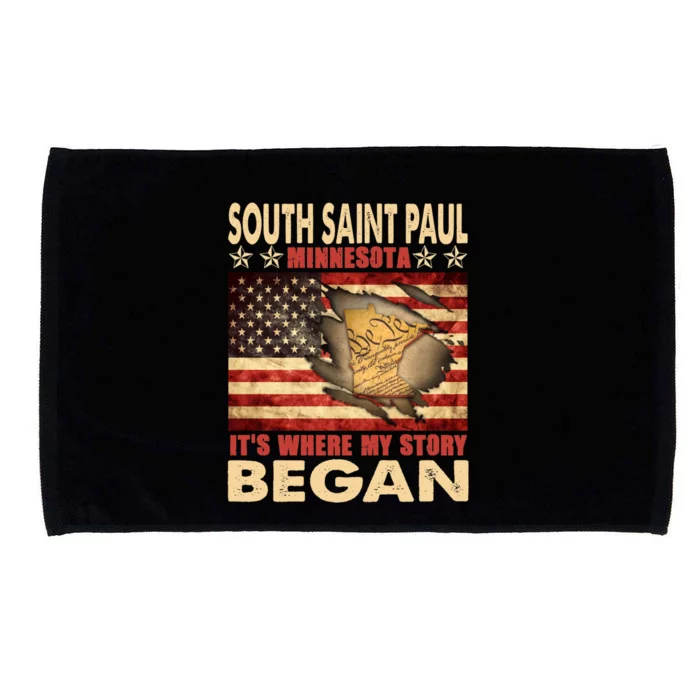 South Saint Paul Minnesota Usa Flag 4th Of July Gift Microfiber Hand Towel