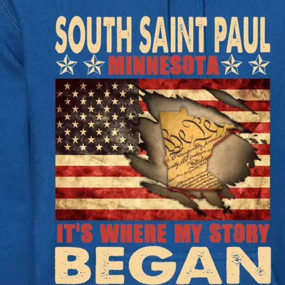 South Saint Paul Minnesota Usa Flag 4th Of July Gift Premium Hoodie