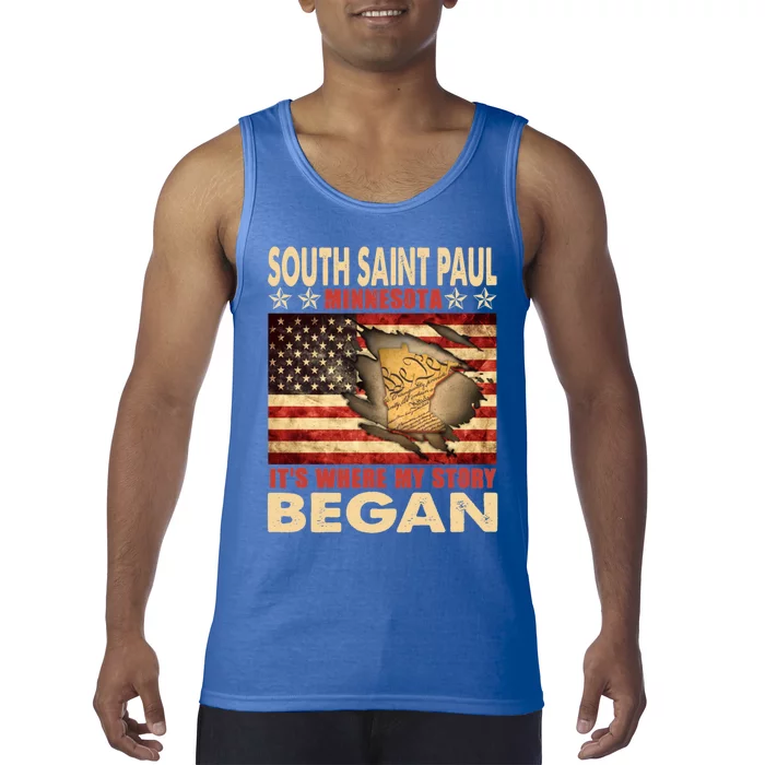 South Saint Paul Minnesota Usa Flag 4th Of July Gift Tank Top