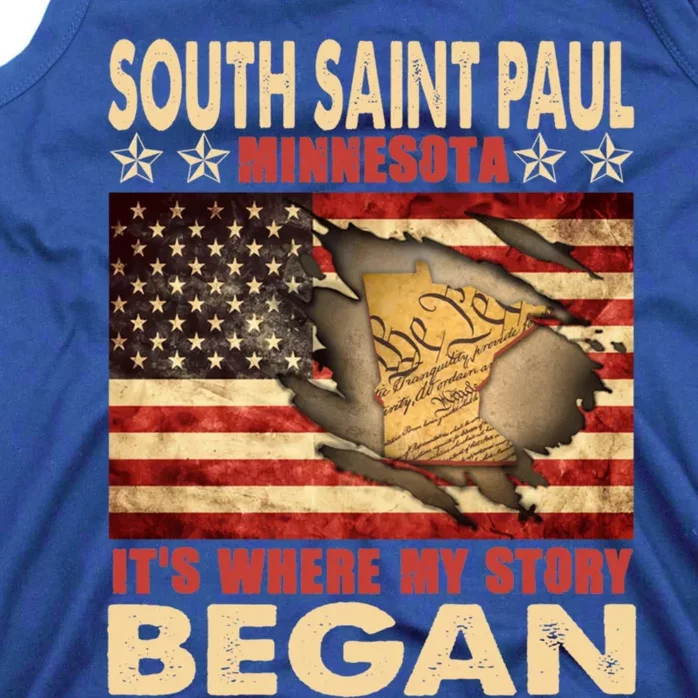 South Saint Paul Minnesota Usa Flag 4th Of July Gift Tank Top