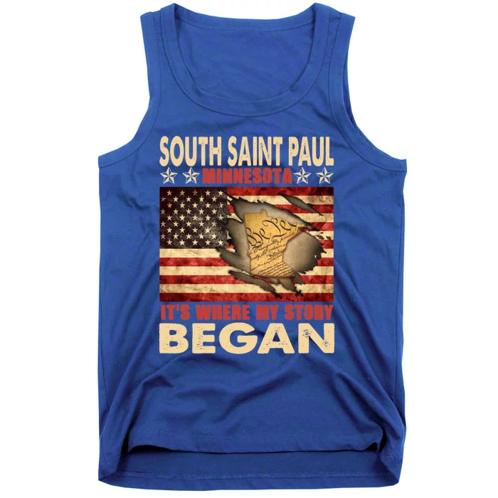 South Saint Paul Minnesota Usa Flag 4th Of July Gift Tank Top