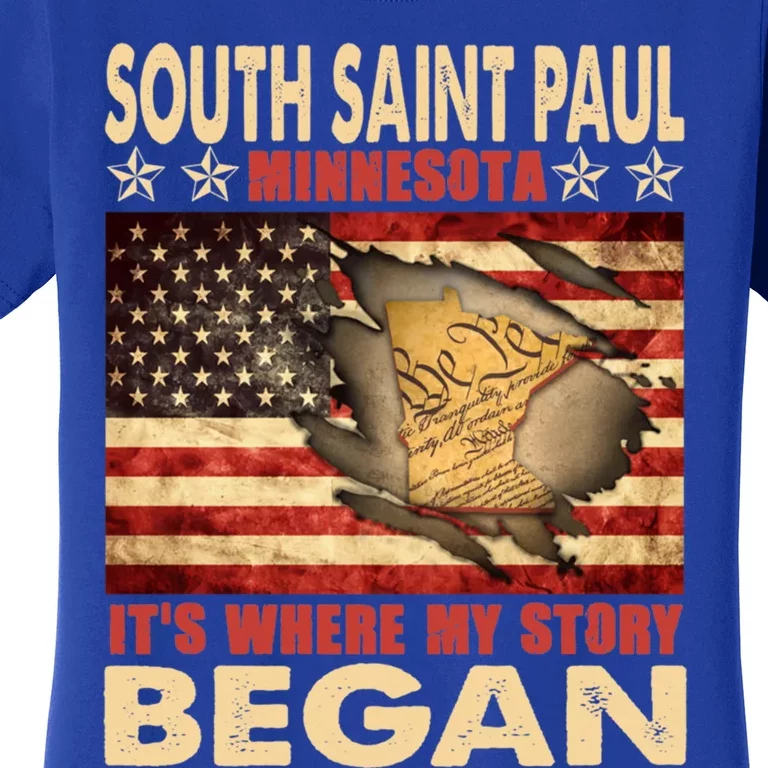 South Saint Paul Minnesota Usa Flag 4th Of July Gift Women's T-Shirt