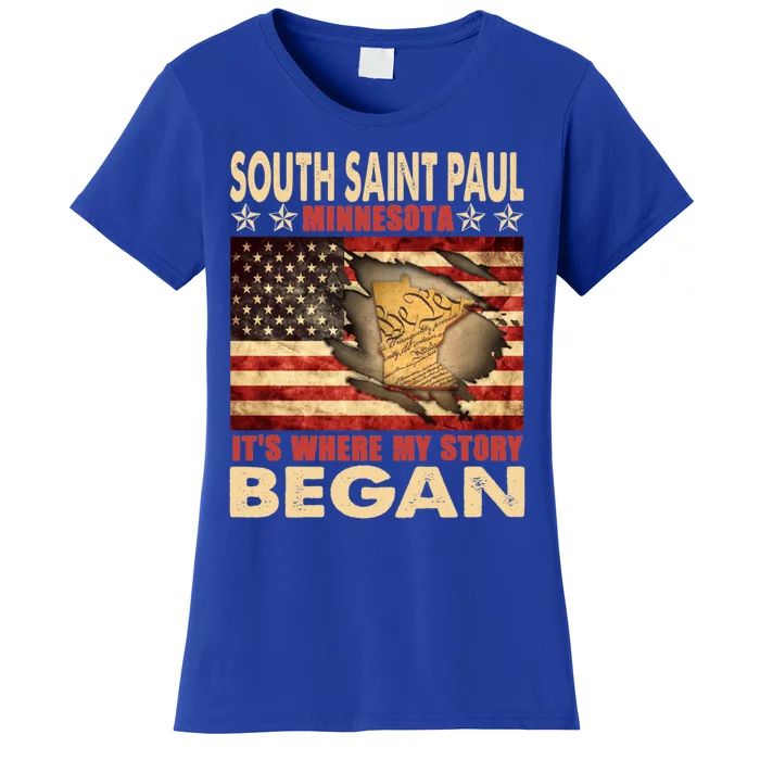 South Saint Paul Minnesota Usa Flag 4th Of July Gift Women's T-Shirt