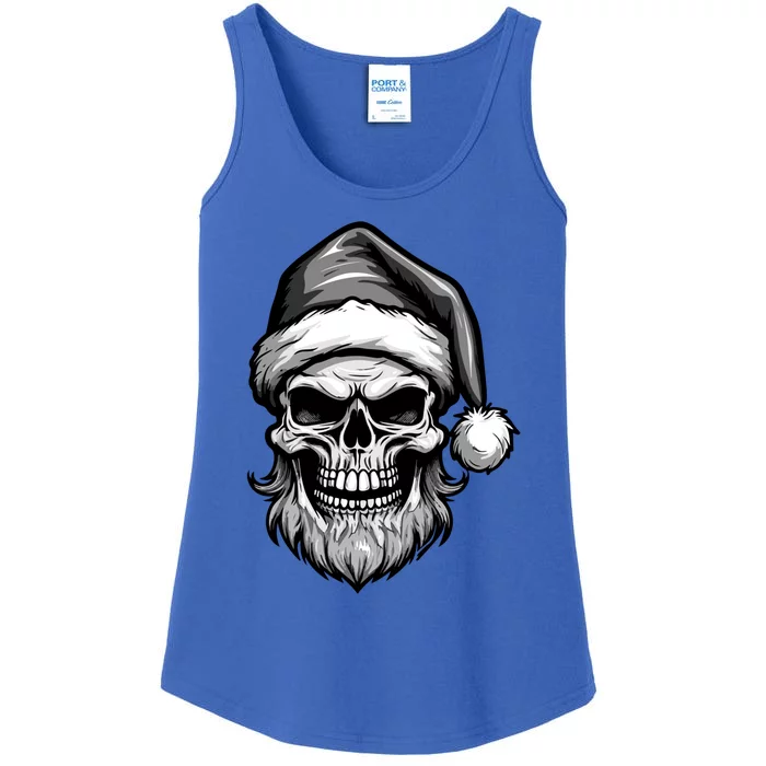 Santa Skull Portrait Head Christmas Symbol Great Gift Ladies Essential Tank