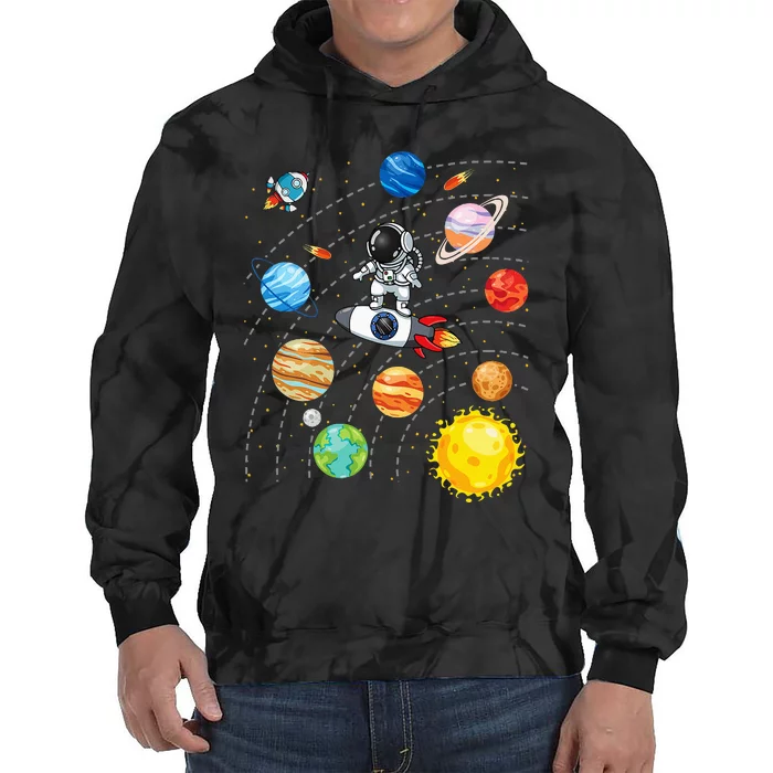 Solar System Planets Science Space Astronaut Universe Galaxy Tie Dye Hoodie