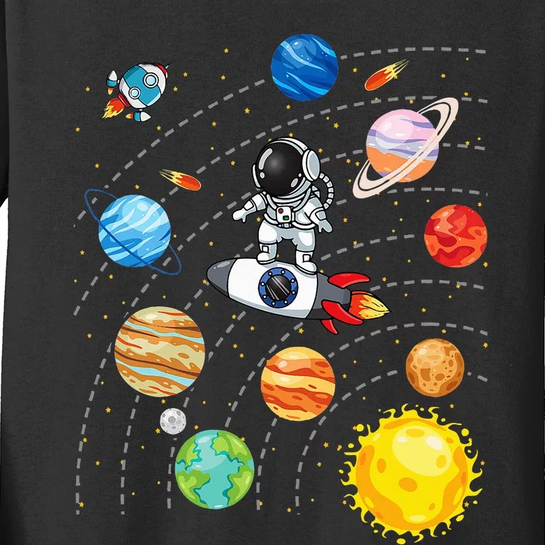 Solar System Planets Science Space Astronaut Universe Galaxy Kids Long Sleeve Shirt