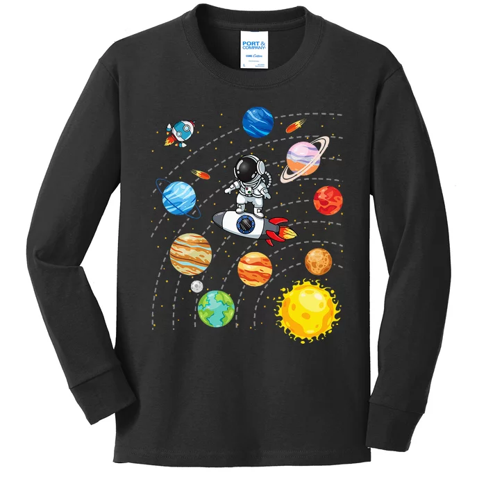 Solar System Planets Science Space Astronaut Universe Galaxy Kids Long Sleeve Shirt