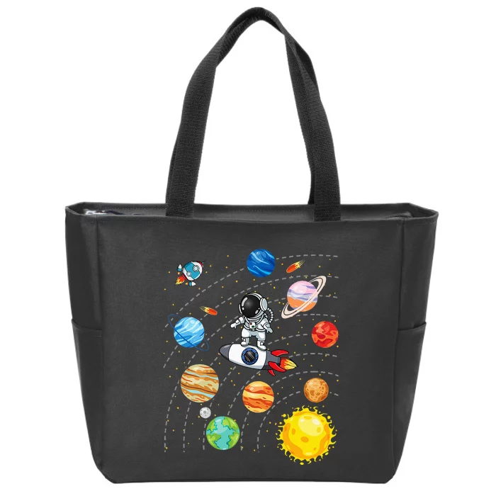 Solar System Planets Science Space Astronaut Universe Galaxy Zip Tote Bag