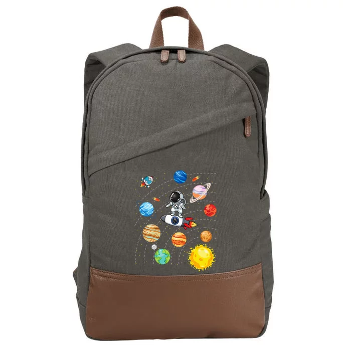 Solar System Planets Science Space Astronaut Universe Galaxy Cotton Canvas Backpack