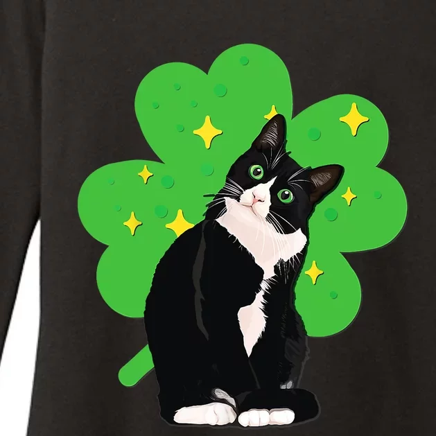 St Saint Patrick's Day Tuxedo Cat Womens CVC Long Sleeve Shirt