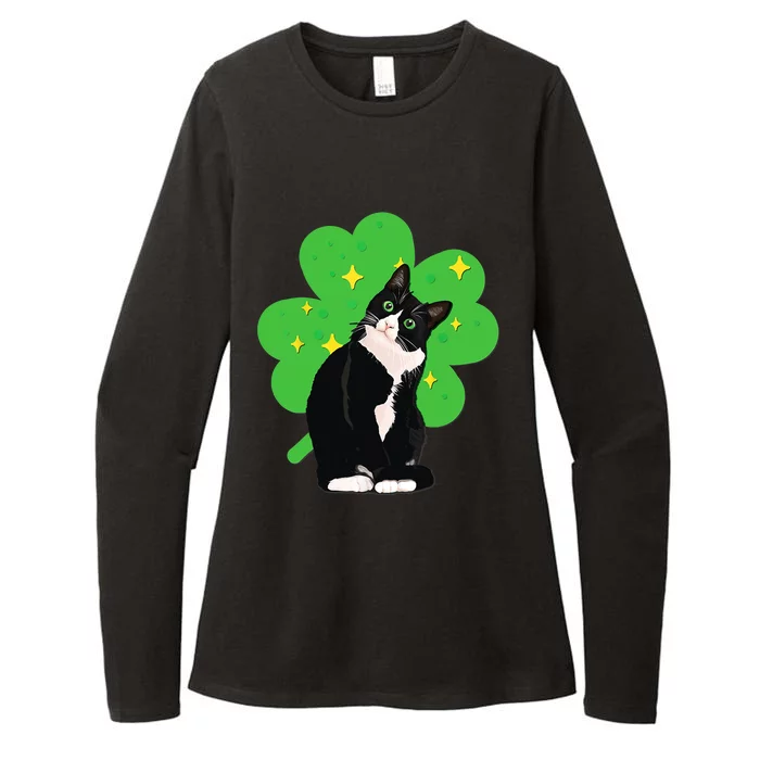 St Saint Patrick's Day Tuxedo Cat Womens CVC Long Sleeve Shirt