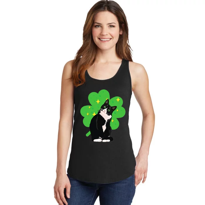 St Saint Patrick's Day Tuxedo Cat Ladies Essential Tank