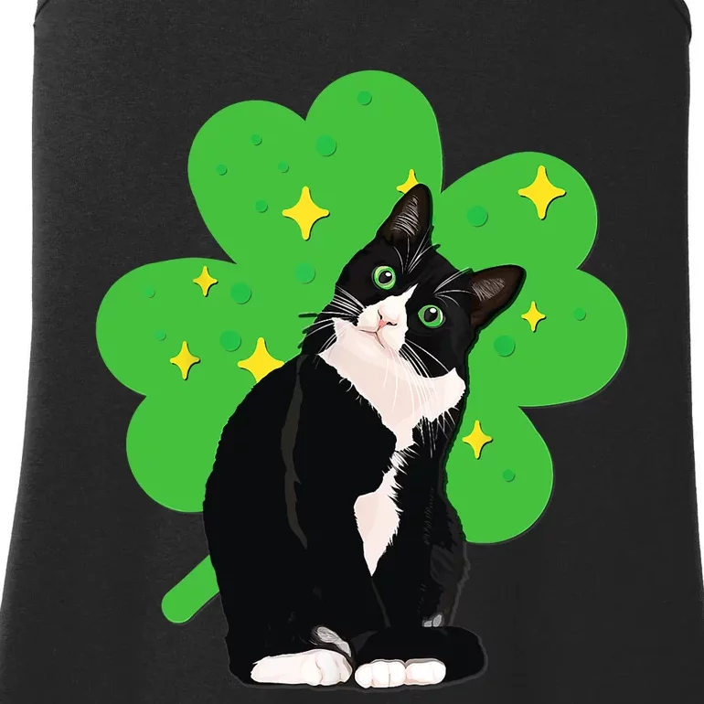 St Saint Patrick's Day Tuxedo Cat Ladies Essential Tank