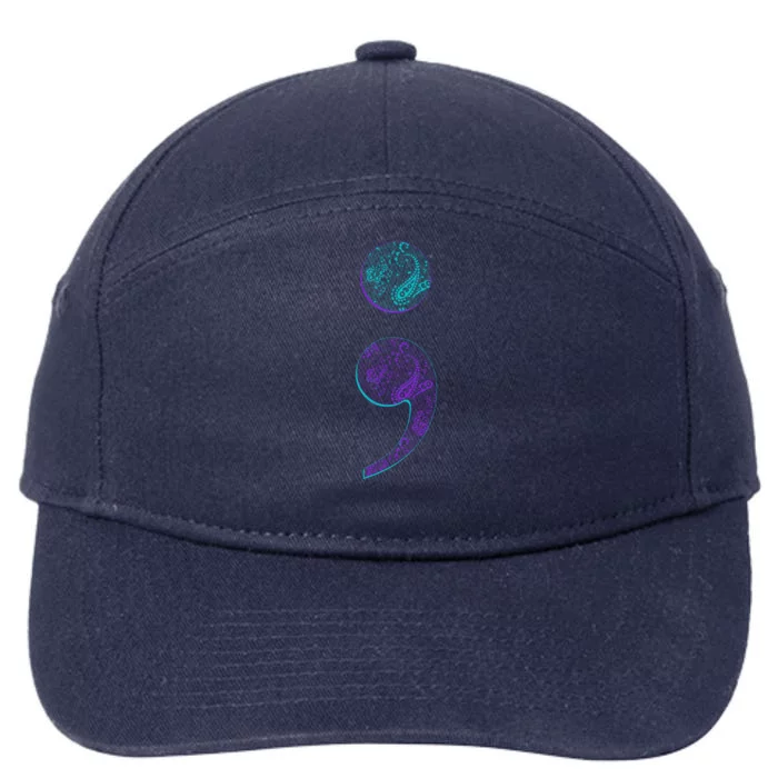 Semicolon Suicide Prevention Awareness 7-Panel Snapback Hat