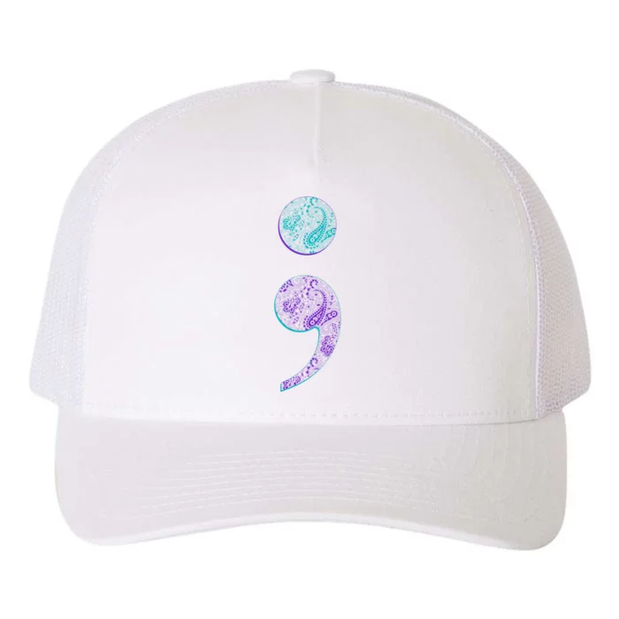 Semicolon Suicide Prevention Awareness Yupoong Adult 5-Panel Trucker Hat