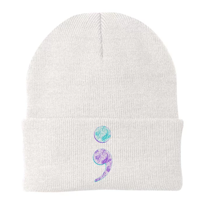 Semicolon Suicide Prevention Awareness Knit Cap Winter Beanie