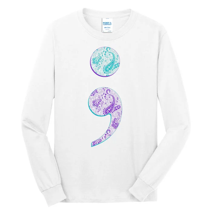 Semicolon Suicide Prevention Awareness Tall Long Sleeve T-Shirt