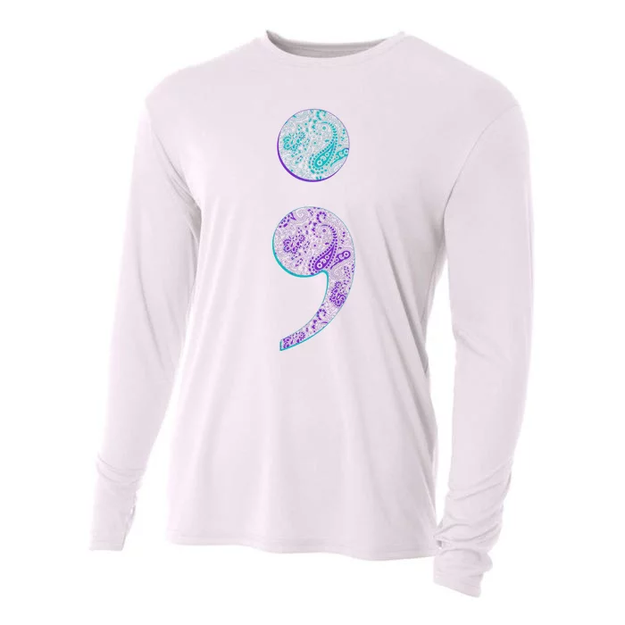 Semicolon Suicide Prevention Awareness Cooling Performance Long Sleeve Crew