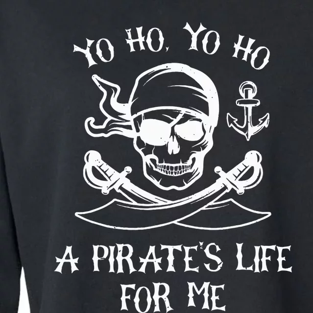 Spooky Skeleton Pirate Adventure Cropped Pullover Crew