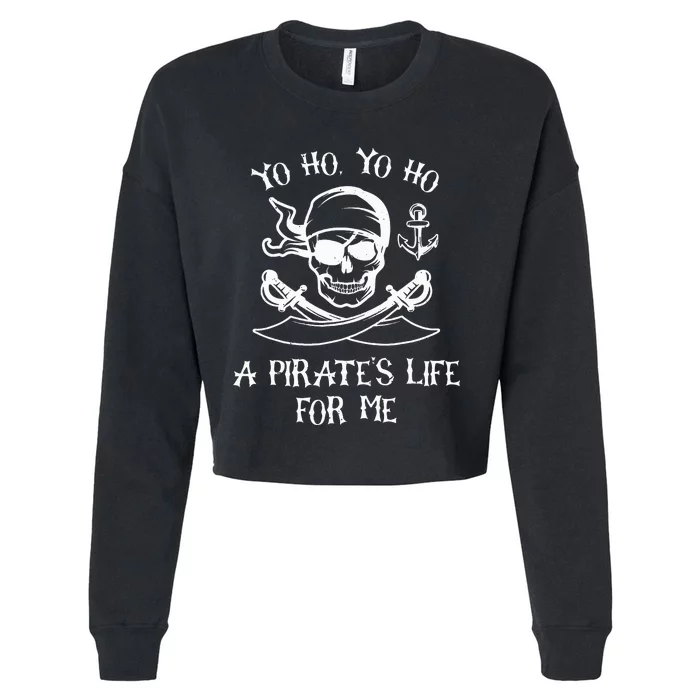 Spooky Skeleton Pirate Adventure Cropped Pullover Crew