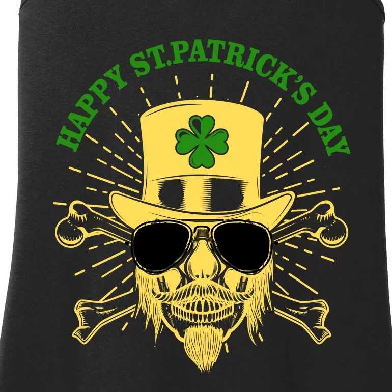 Skull St Patricks Day, Irish Skull Shamrock Ladies Essential Tank