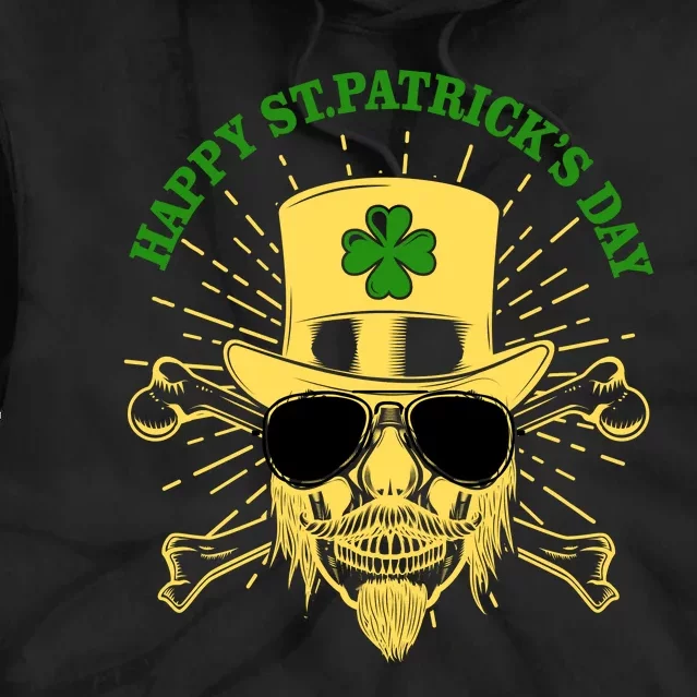 Skull St Patricks Day, Irish Skull Shamrock Tie Dye Hoodie