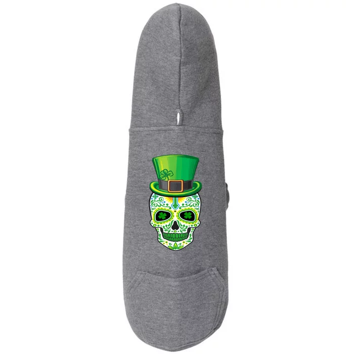 Skull St Patricks Day Irish Funny Saint Patricks Day Of Dead Doggie 3-End Fleece Hoodie