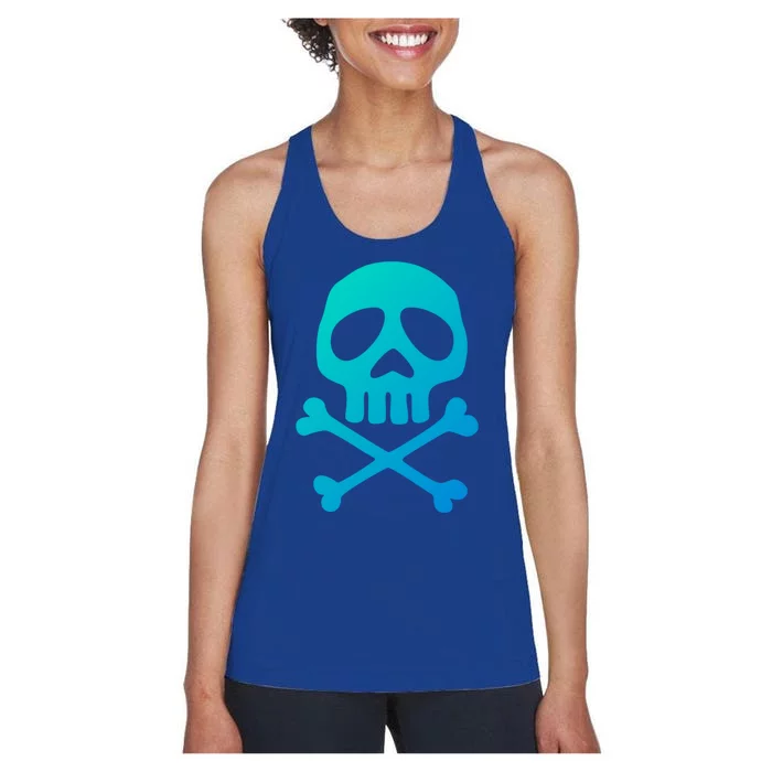 Skull Space Pirate Captain Party Halloween Day Of The Dead Gift Women's Racerback Tank