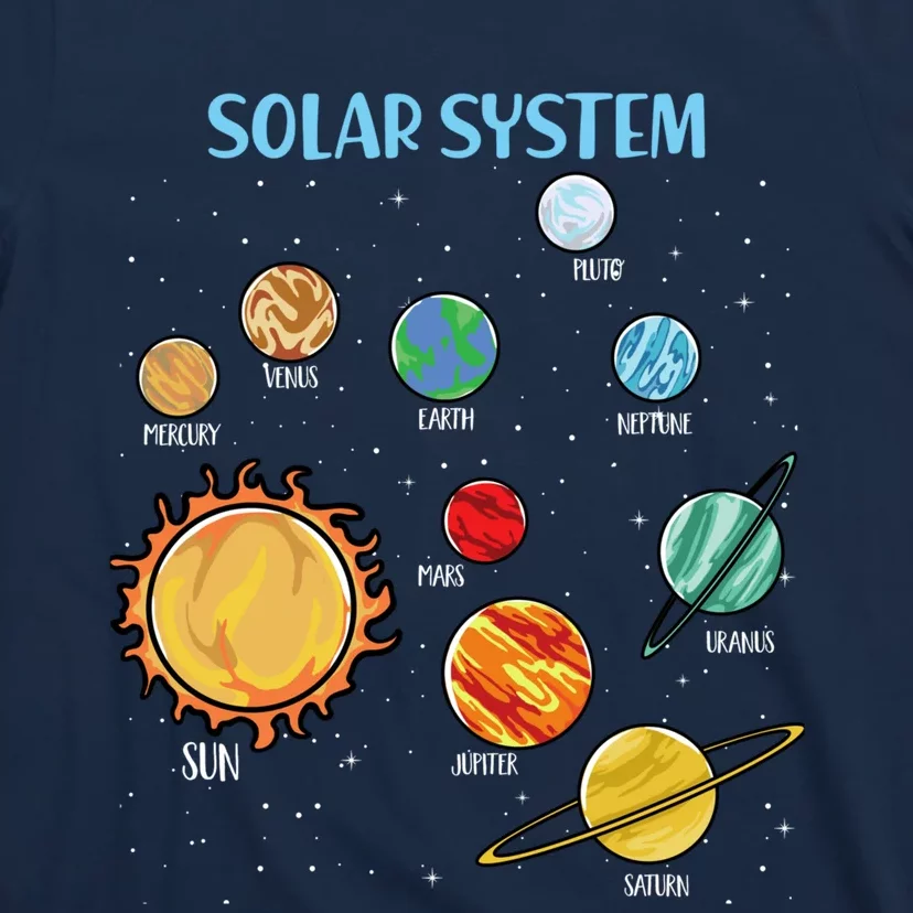 Solar System Planets Science Space Boy Girl Stem T-Shirt