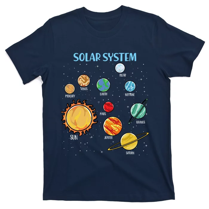 Solar System Planets Science Space Boy Girl Stem T-Shirt