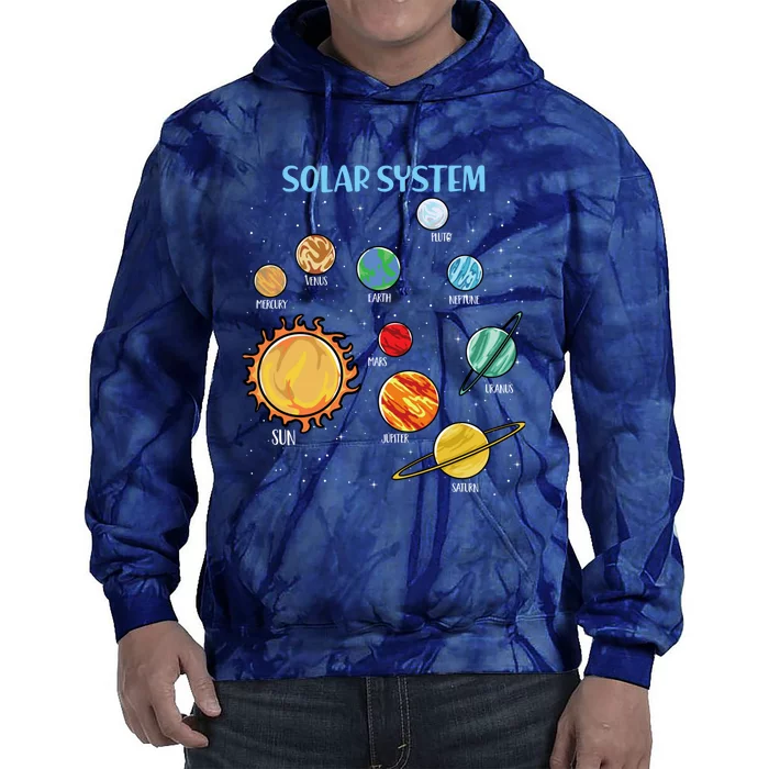 Solar System Planets Science Space Boy Girl Stem Tie Dye Hoodie