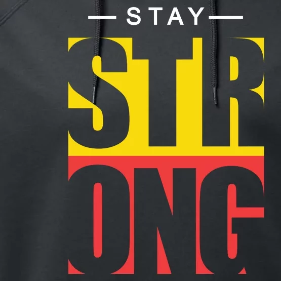 Stay Strong Positive Quote Performance Fleece Hoodie