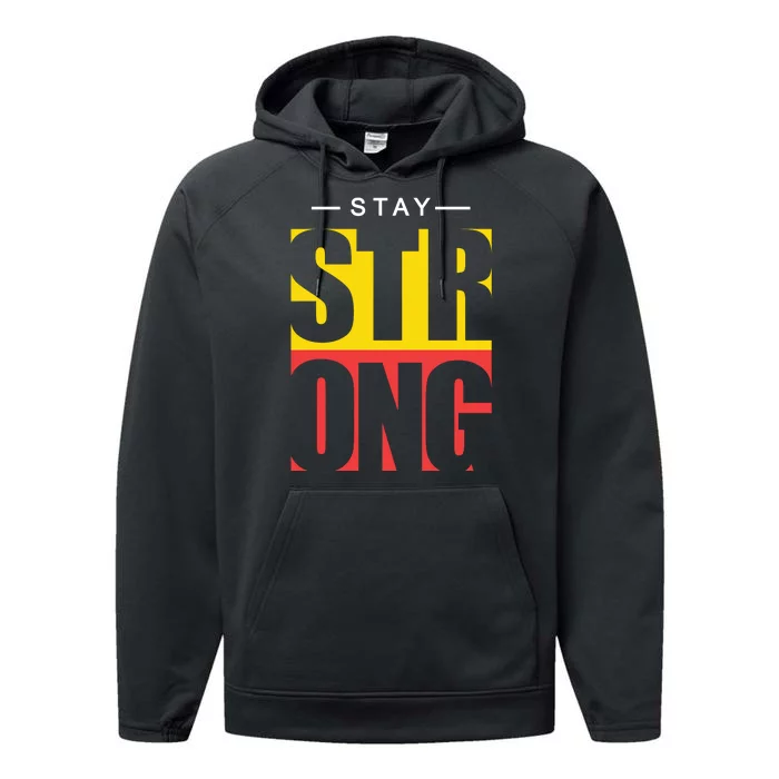 Stay Strong Positive Quote Performance Fleece Hoodie