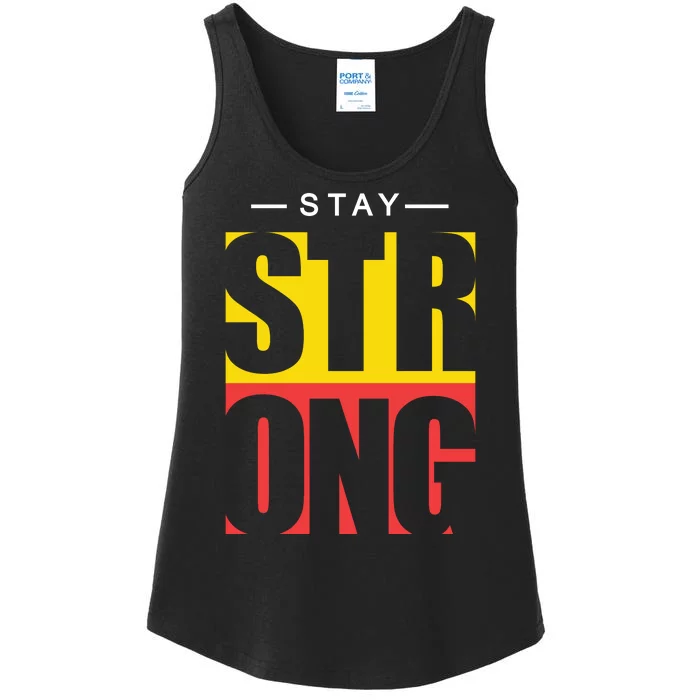 Stay Strong Positive Quote Ladies Essential Tank