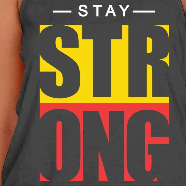 Stay Strong Positive Quote Women's Knotted Racerback Tank