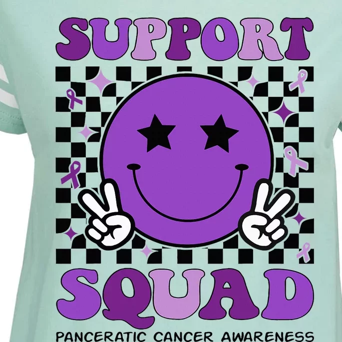 Support Squad Purple Ribbon Pancreatic Cancer Awareness Enza Ladies Jersey Football T-Shirt