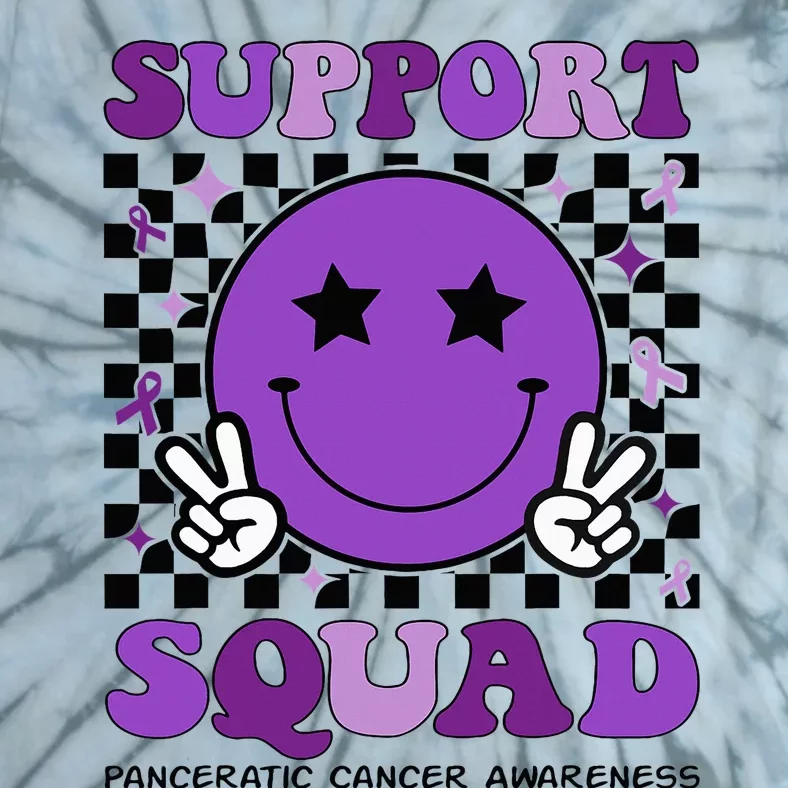 Support Squad Purple Ribbon Pancreatic Cancer Awareness Tie-Dye T-Shirt