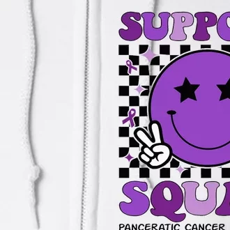 Support Squad Purple Ribbon Pancreatic Cancer Awareness Full Zip Hoodie