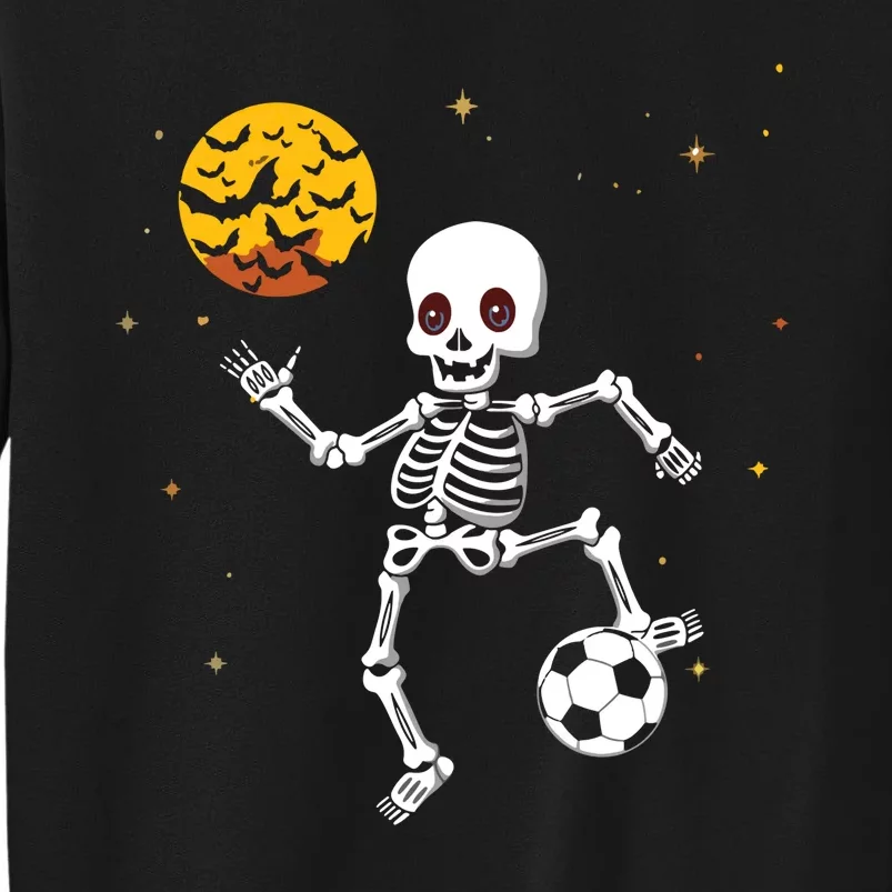 Skeleton Soccer Player Halloween Tall Sweatshirt