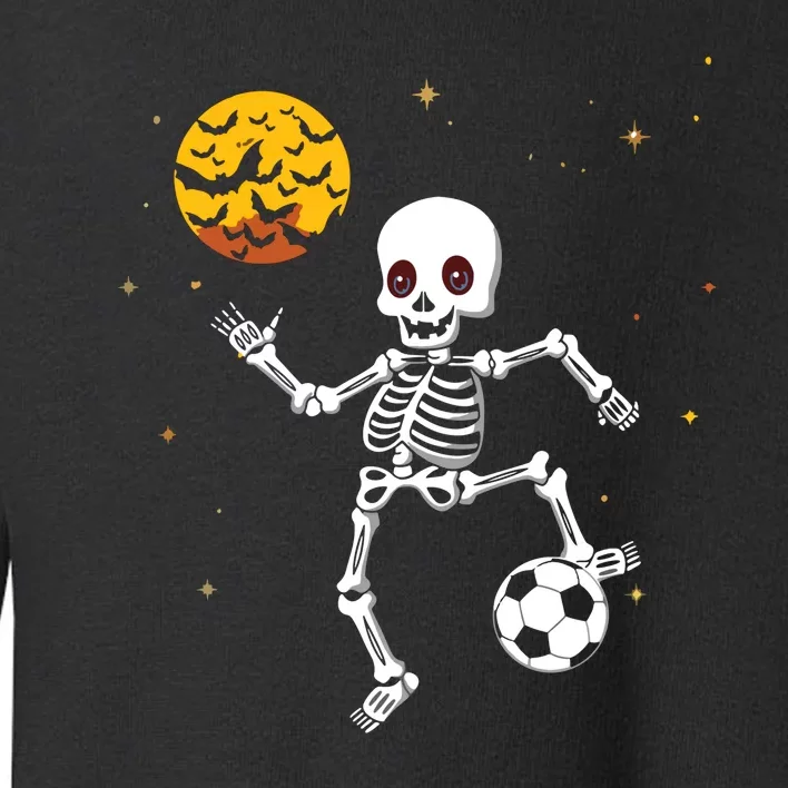 Skeleton Soccer Player Halloween Toddler Sweatshirt