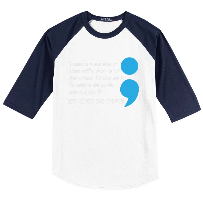 Semicolon Suicide Prevention Awareness Baseball Sleeve Shirt