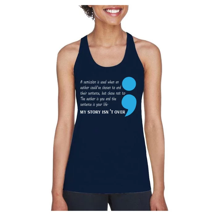 Semicolon Suicide Prevention Awareness Women's Racerback Tank