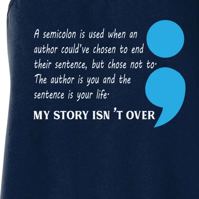 Semicolon Suicide Prevention Awareness Women's Racerback Tank