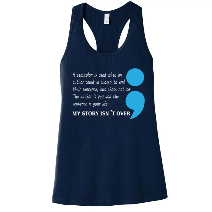 Semicolon Suicide Prevention Awareness Women's Racerback Tank