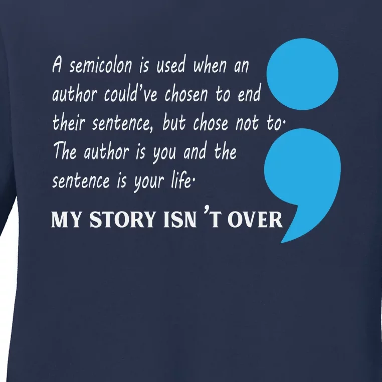 Semicolon Suicide Prevention Awareness Ladies Long Sleeve Shirt