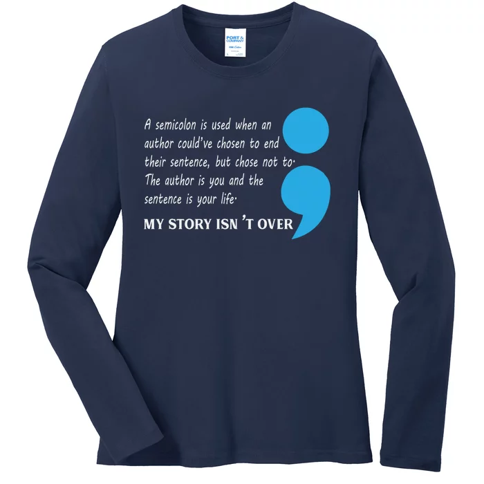 Semicolon Suicide Prevention Awareness Ladies Long Sleeve Shirt